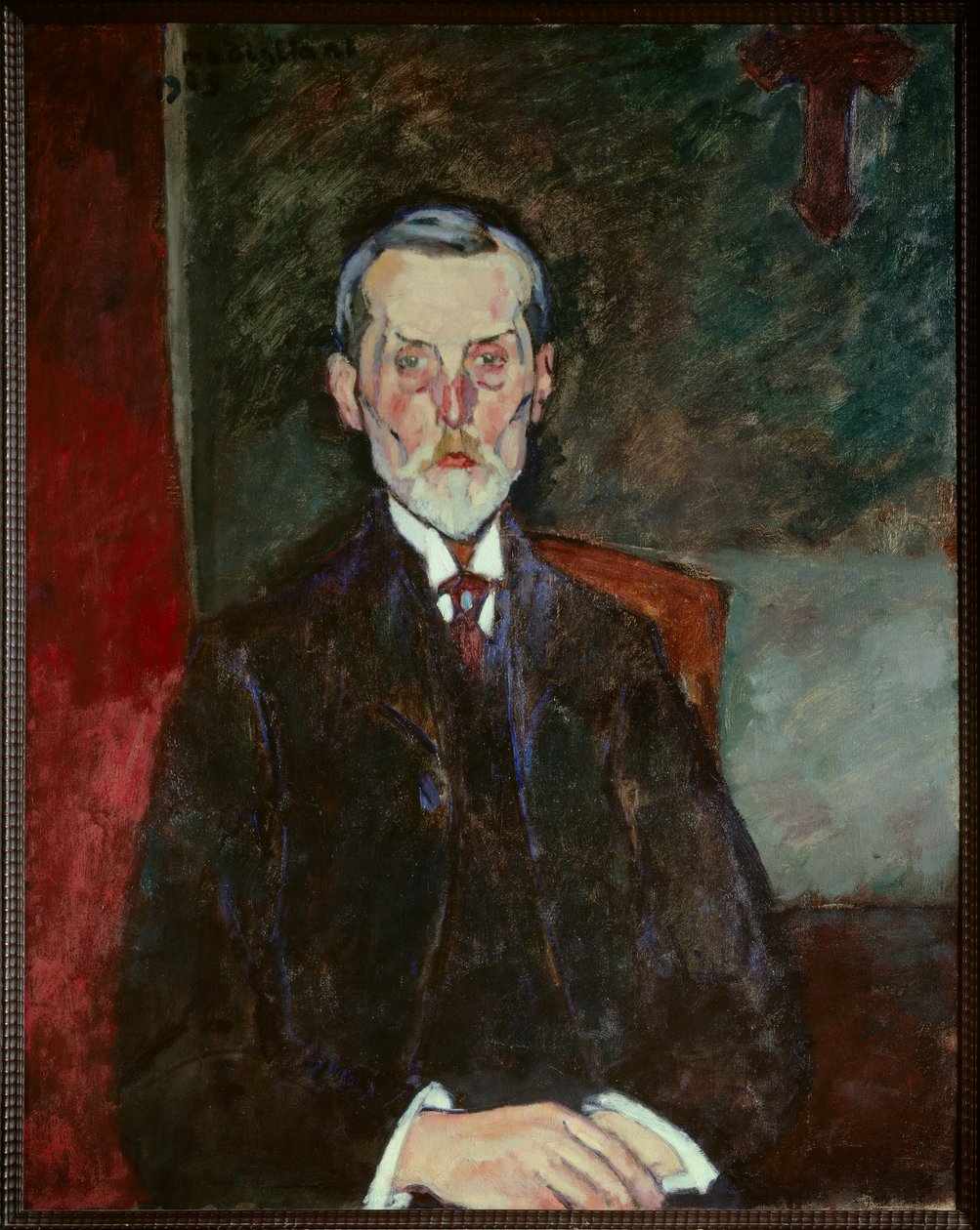 Muotokuva Jean Baptiste Alexandresta krusifiksimaalauksessa, Amedeo Modigliani (1884-1920) tekijältä Amedeo Modigliani