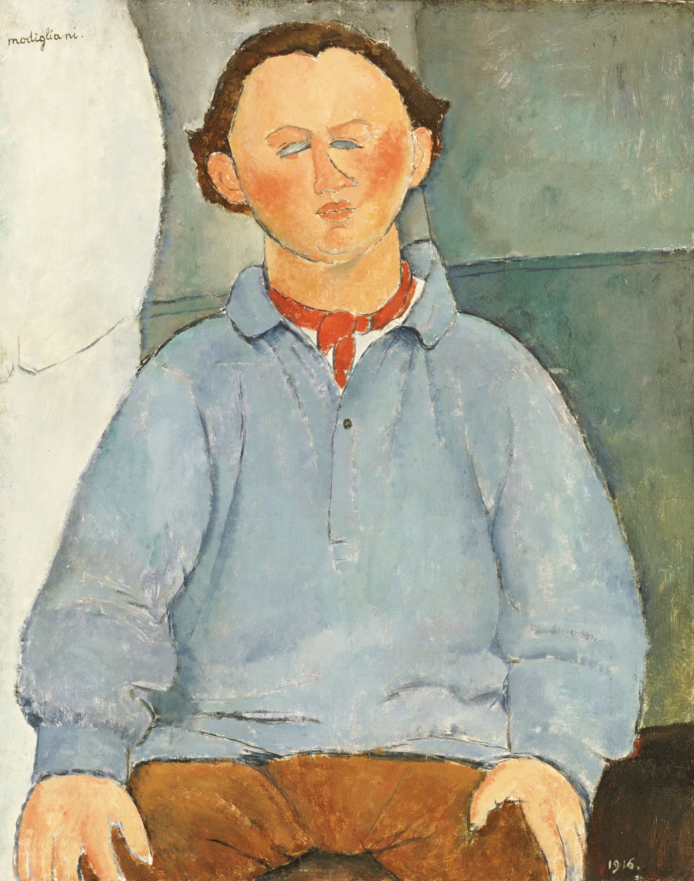 Oscar Miestchanioffin muotokuva, n. 1916 tekijältä Amedeo Modigliani