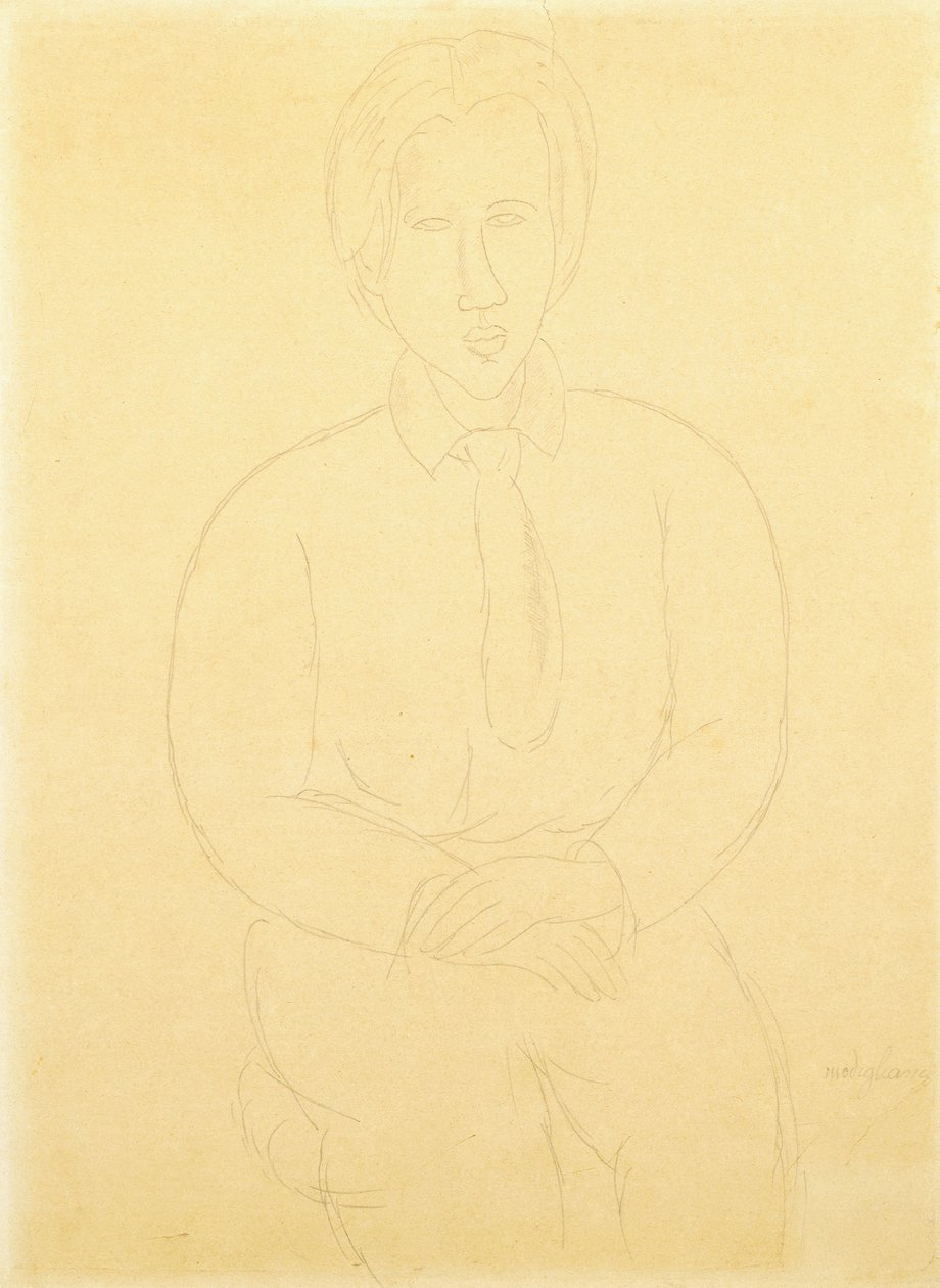 Muotokuva Soutinen istuvasta, 1917 tekijältä Amedeo Modigliani