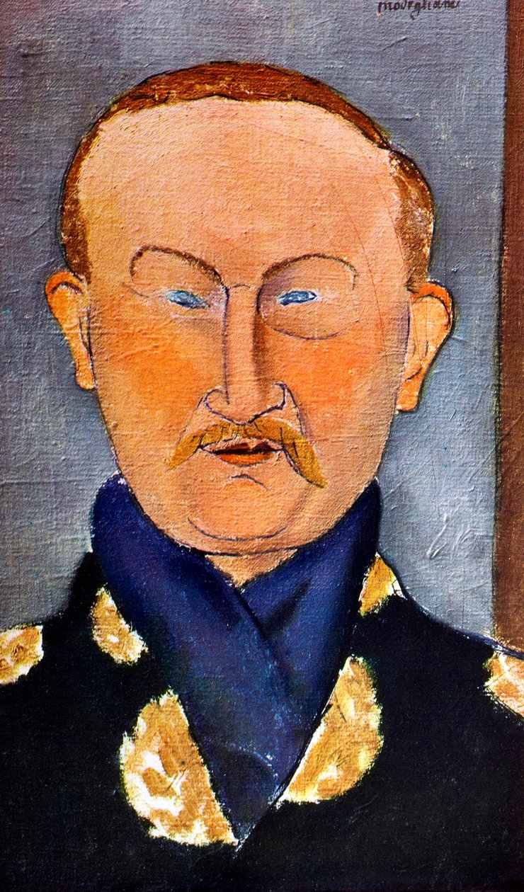 Taidemaalari Léon Bakstin muotokuva 1866-1924, 1917 tekijältä Amedeo Modigliani