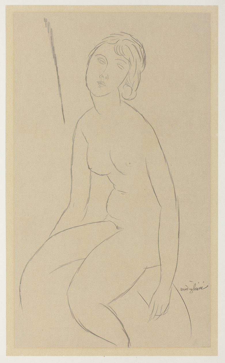 Istuva alaston tekijältä Amedeo Modigliani