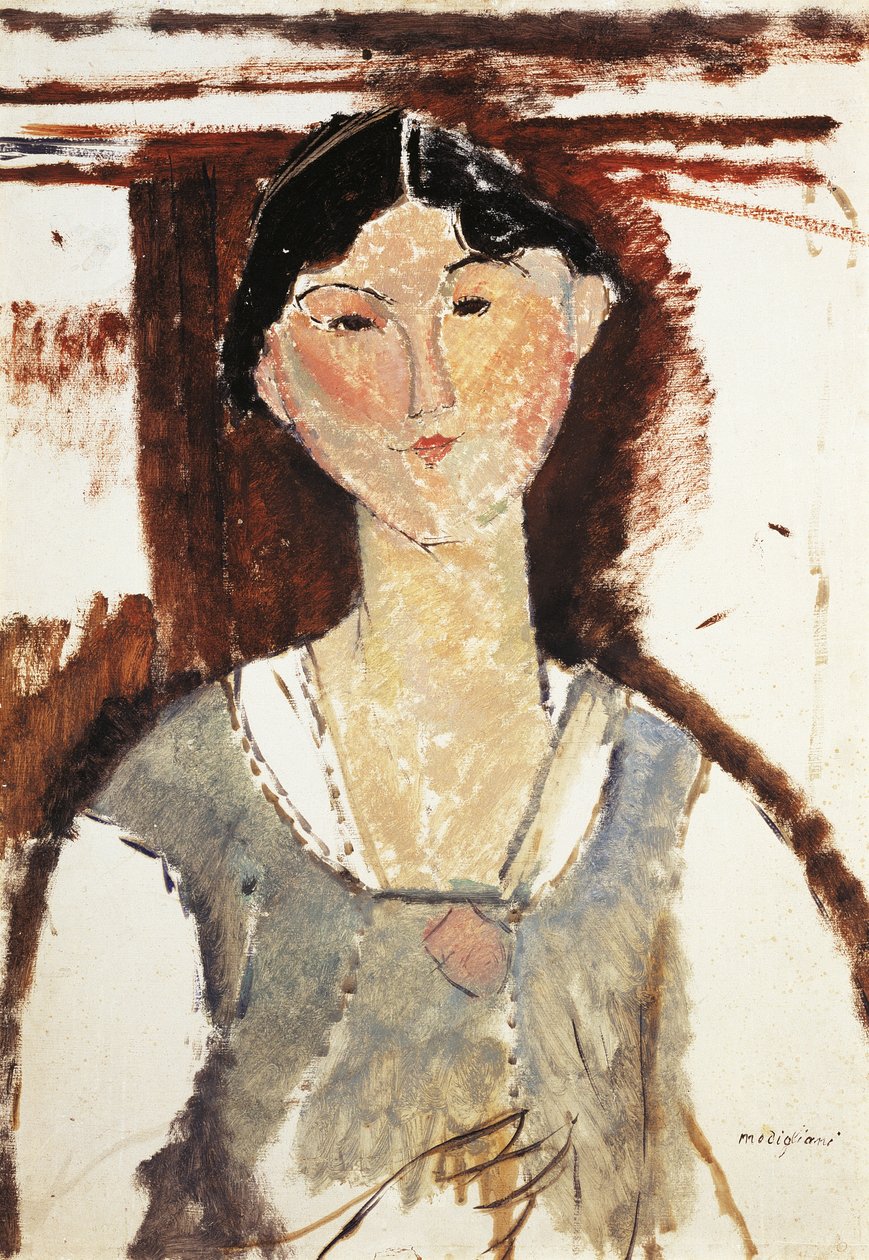 Amedeo Modiglianin (1884-1920) tutkielma Beatrice Hastingsin muotokuvaan, öljy pahville, 69x49 cm tekijältä Amedeo Modigliani