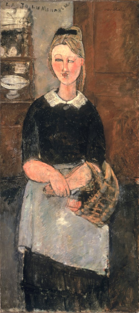Kaunis kotirouva (La Jolie Menagere) 1915 (öljy kankaalle) tekijältä Amedeo Modigliani