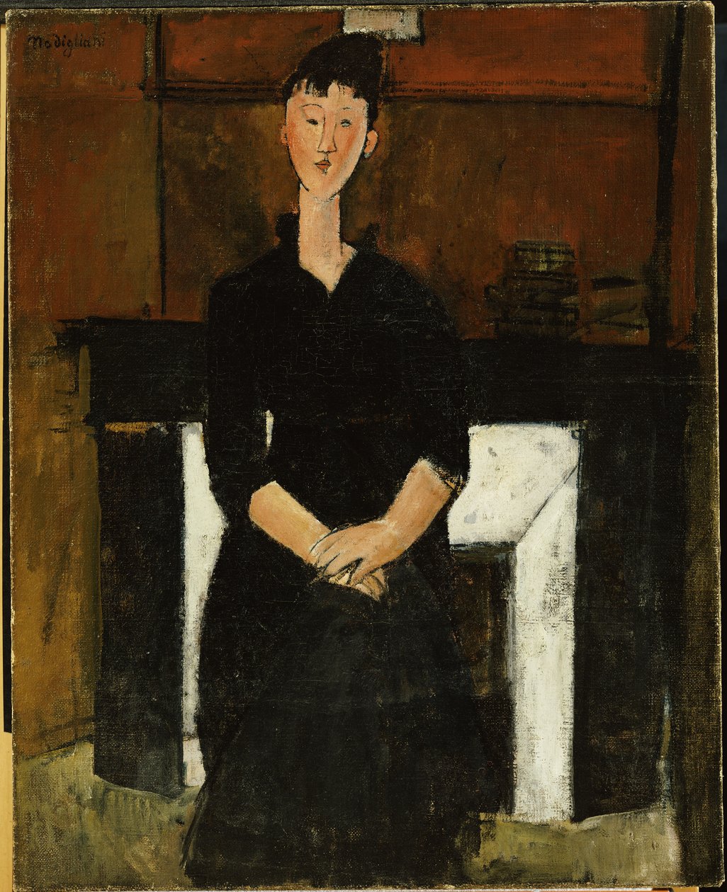 Nainen takan ääressä, 1915 tekijältä Amedeo Modigliani
