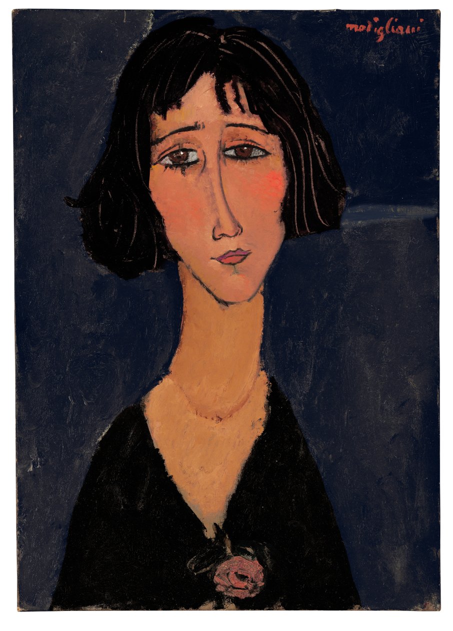 Nuori nainen ruusun kanssa tekijältä Amedeo Modigliani