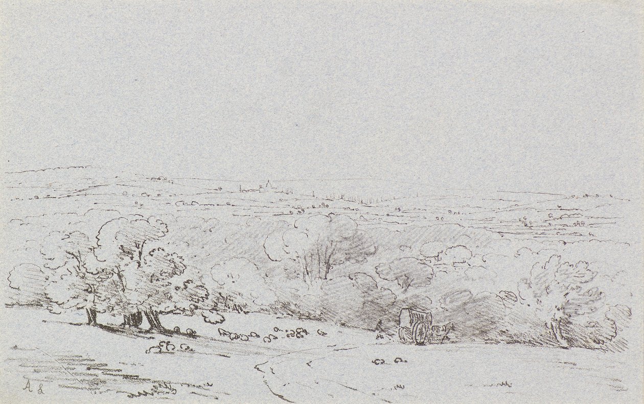 Vaunun lähestyminen Bromley Hilliin, n. 1803 (etsaus) tekijältä Amelia Long