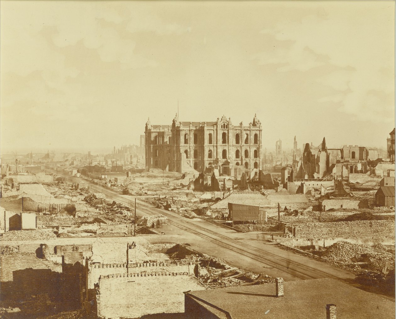 Chicago vuoden 1871 tulipalon jälkeen (valokuva) tekijältä American Photographer