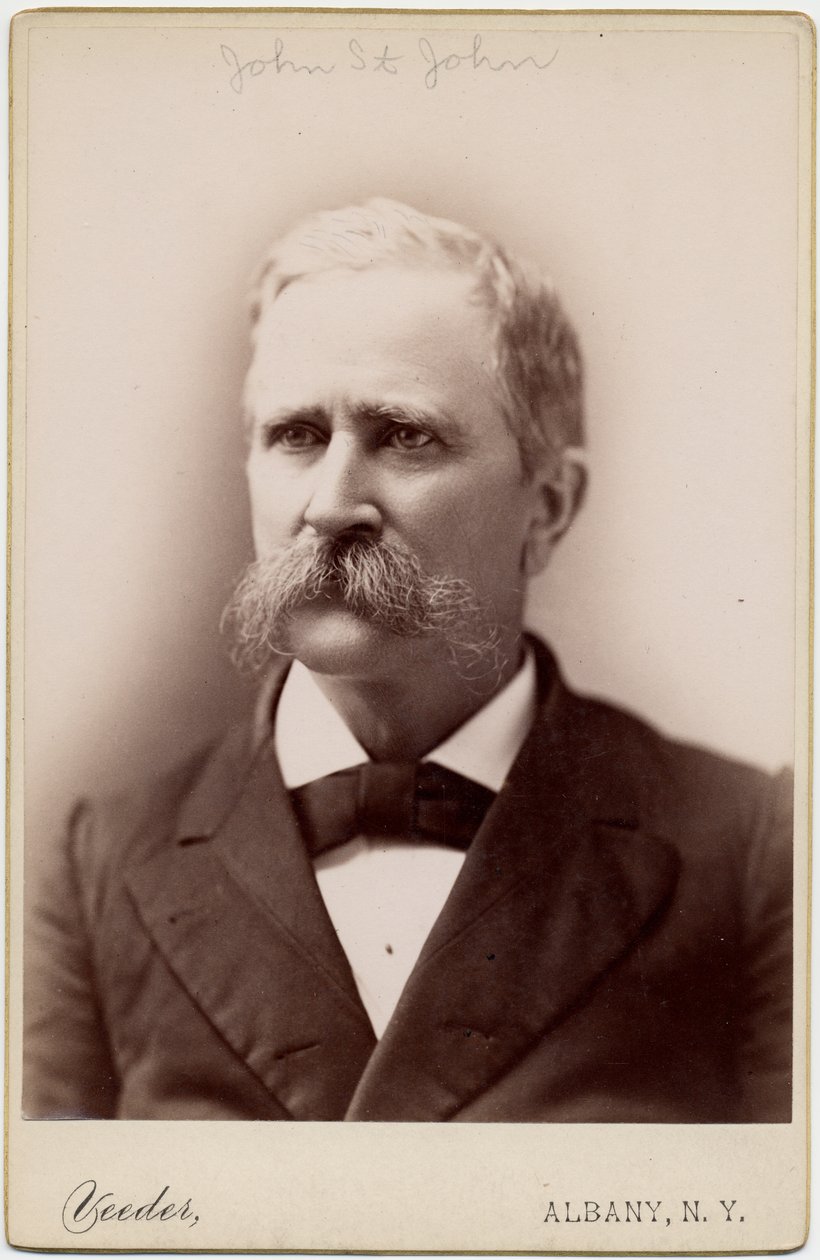 John Pierce St John (1833-1916), amerikkalainen poliitikko, Kansasin 8. kuvernööri; valokuva: Aaron Veeder, Albany, NY (albumikuva) tekijältä American Photographer