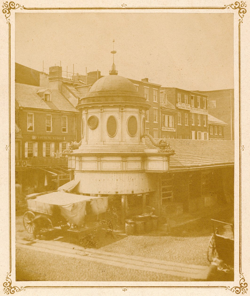 Market Terminus, Market Street edessä, 1859 (suolaprintti) tekijältä American Photographer