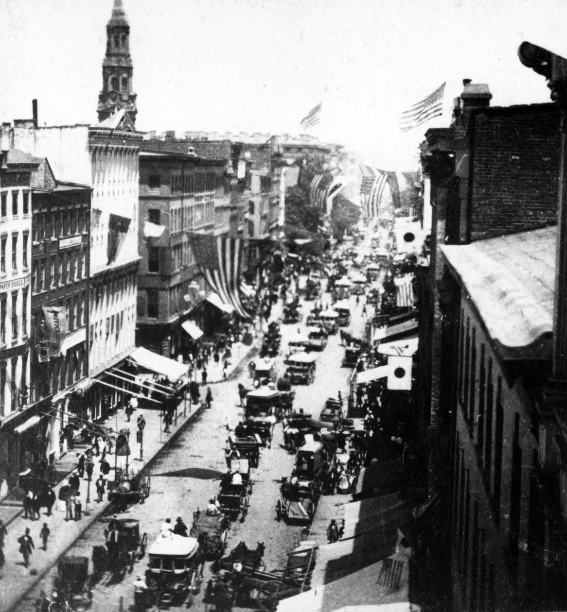 Panoraama Western Union Telegraph Officesta New Yorkista, noin 1890-luku tekijältä American Photographer