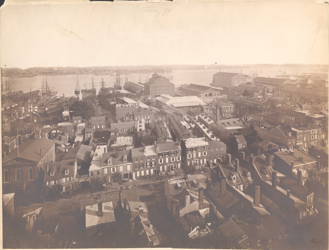 Panorama of Philadelphia, itäännäkymä - itään ammuntatornista, 1870 (albumiprintti) tekijältä American Photographer