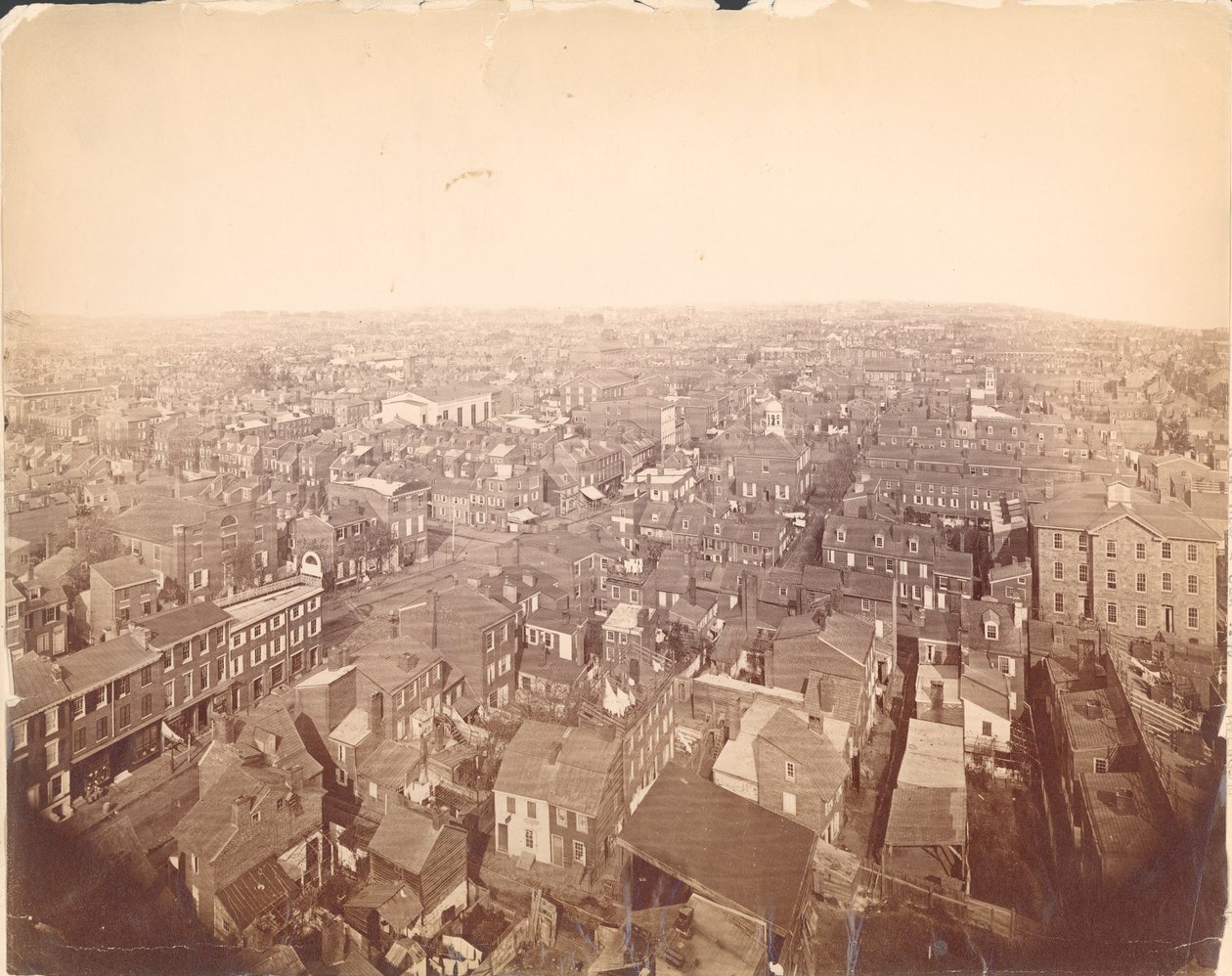 Panoraama Philadelphia Sparksin ammustornista, luoteisnäkymä, 1870 (albumi Tulosta) tekijältä American Photographer