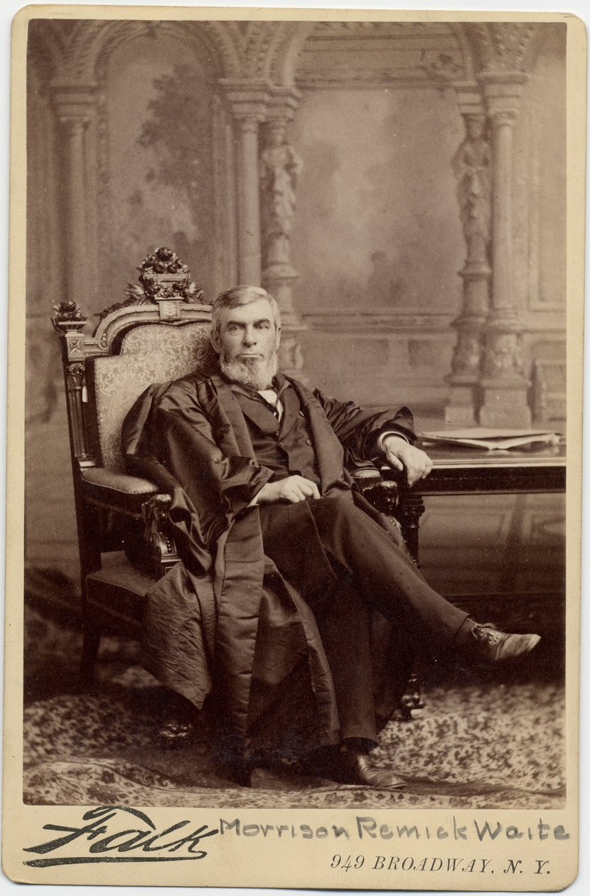 Remick Morrison Waite (1816-88), Yhdysvaltain korkein tuomari; valokuva: Benjamin Falk, New York (albumikuva) tekijältä American Photographer