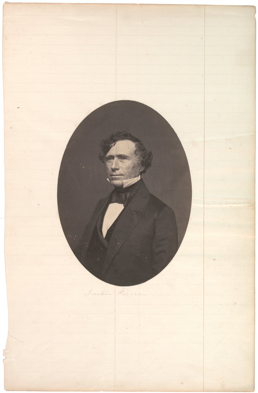 Piercen suolaprinttimuotokuva, soikea, kiinnitetty vuoratulle paperille, n. 1850 tekijältä American Photographer