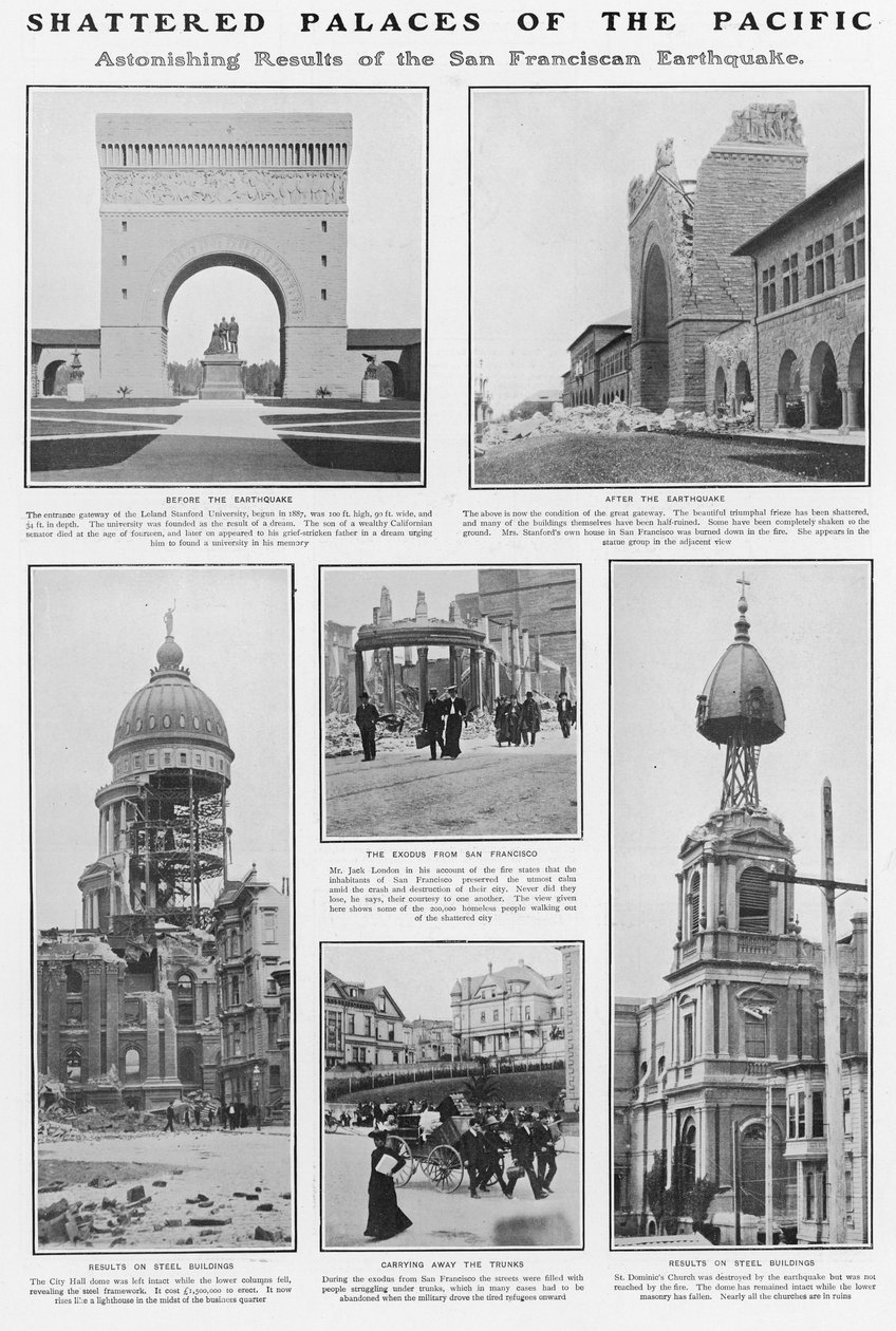 Tyynenmeren särkyneet palatsit: San Franciscon vuoden 1906 maanjäristyksen jälkimainingit, 1906 tekijältä American Photographer