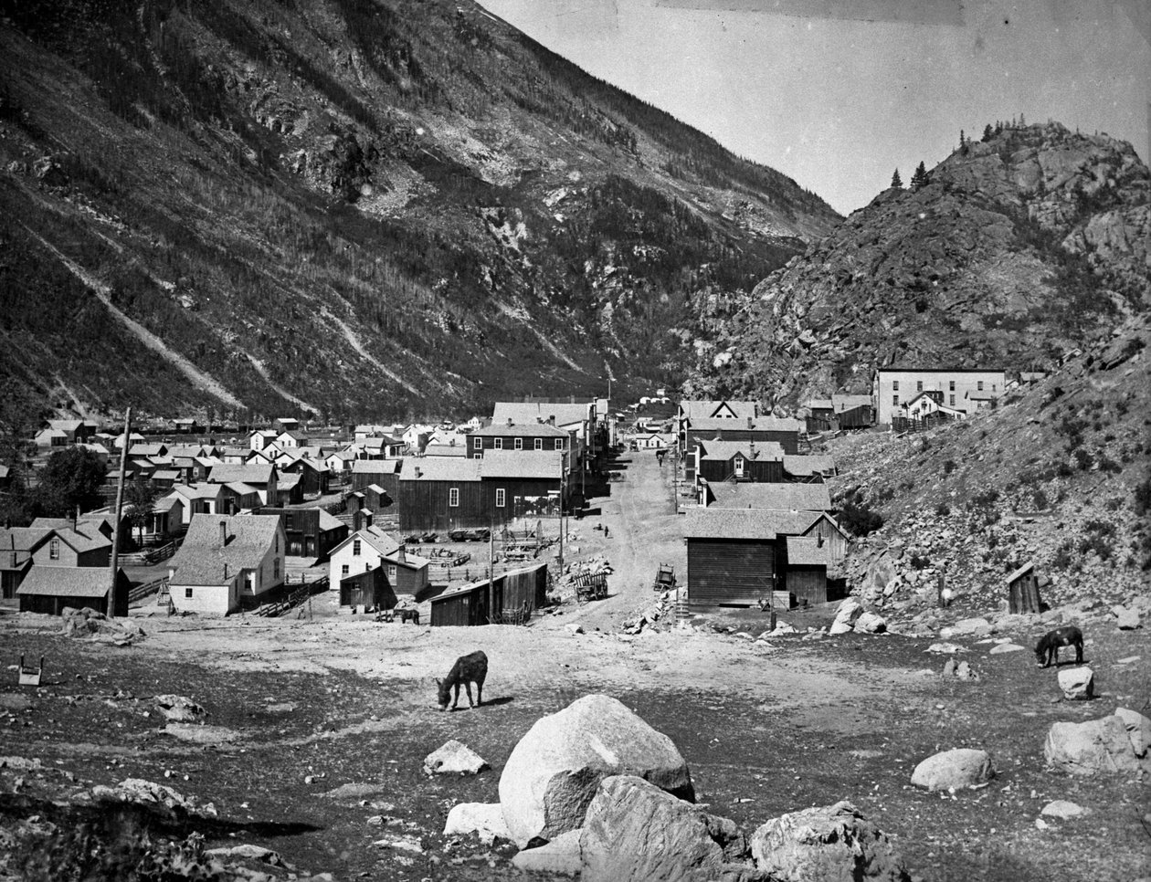 Silver Plume - ennen tulipaloa 5.11.1884, noin 1880-84 tekijältä American Photographer