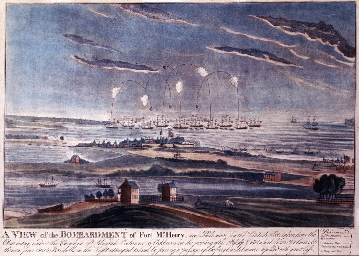 Brittien hyökkäys Fort McHenryyn Baltimoressa vuonna 1812 tekijältä American Photographer