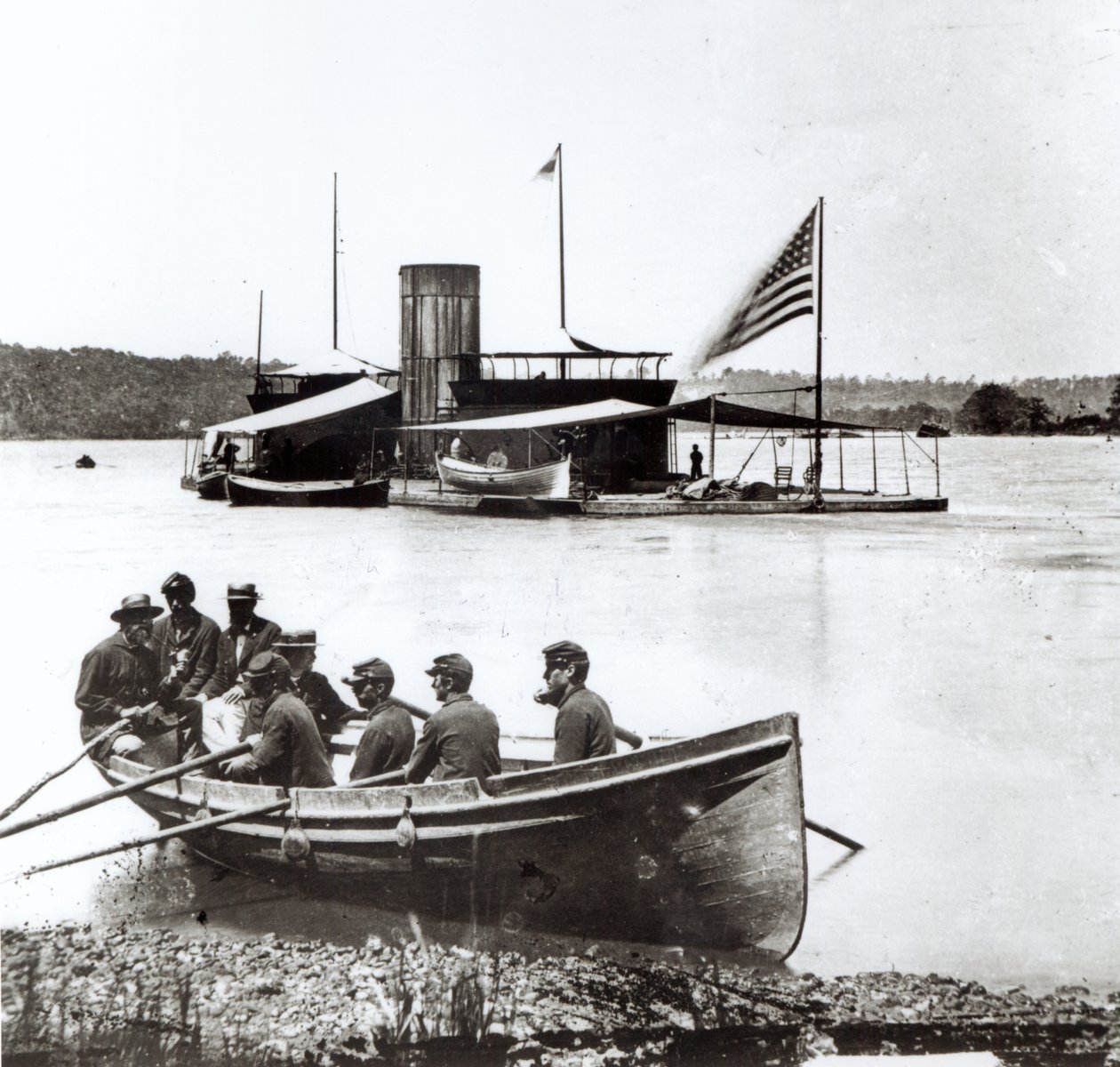 USS Onondaga James Riverillä, Virginiassa vuonna 1864 tekijältä American Photographer