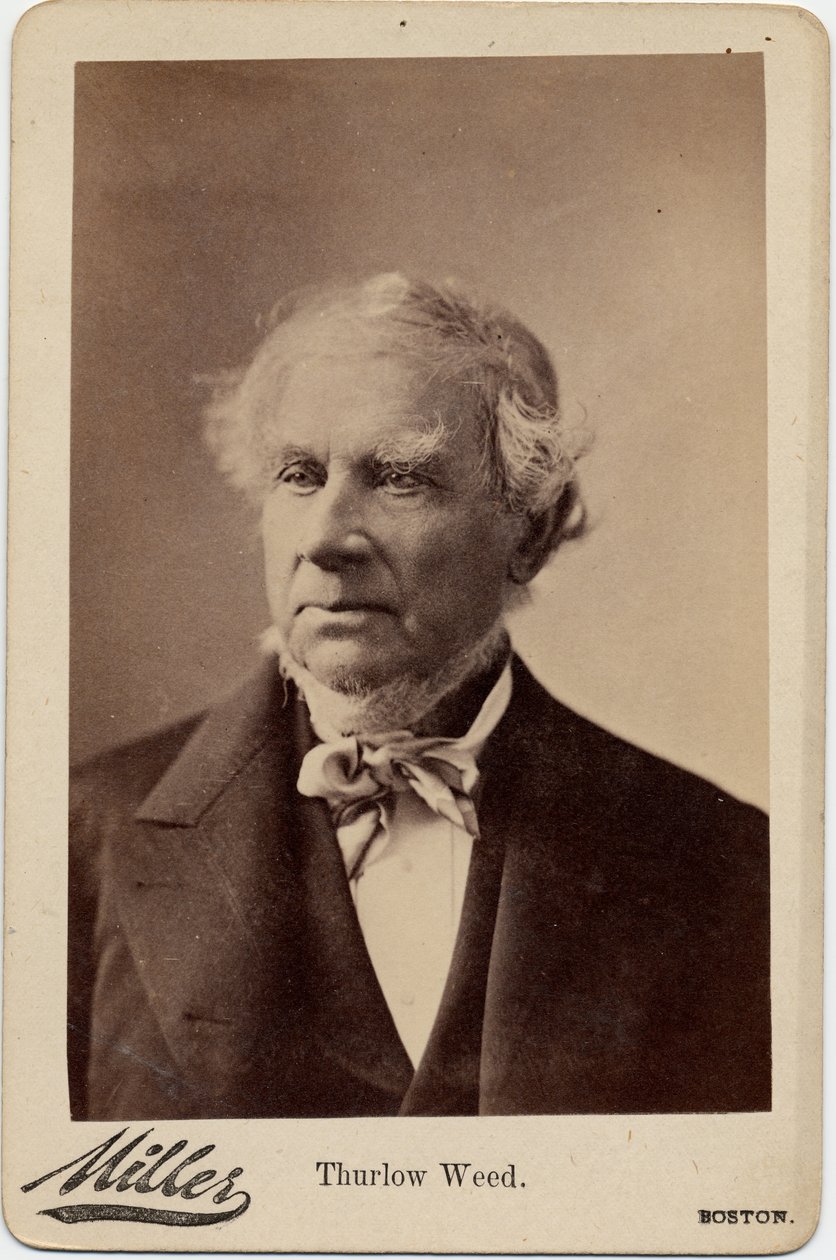 Thurlow Weed (1797-1882), yhdysvaltalainen poliitikko ja toimittaja; valokuva George Miller, Boston (albumikuva) tekijältä American Photographer