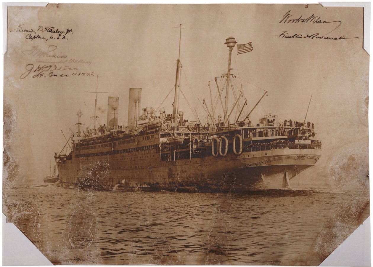 U.S.S. George Washington, noin 1918 (seepia valokuva). tekijältä American Photographer