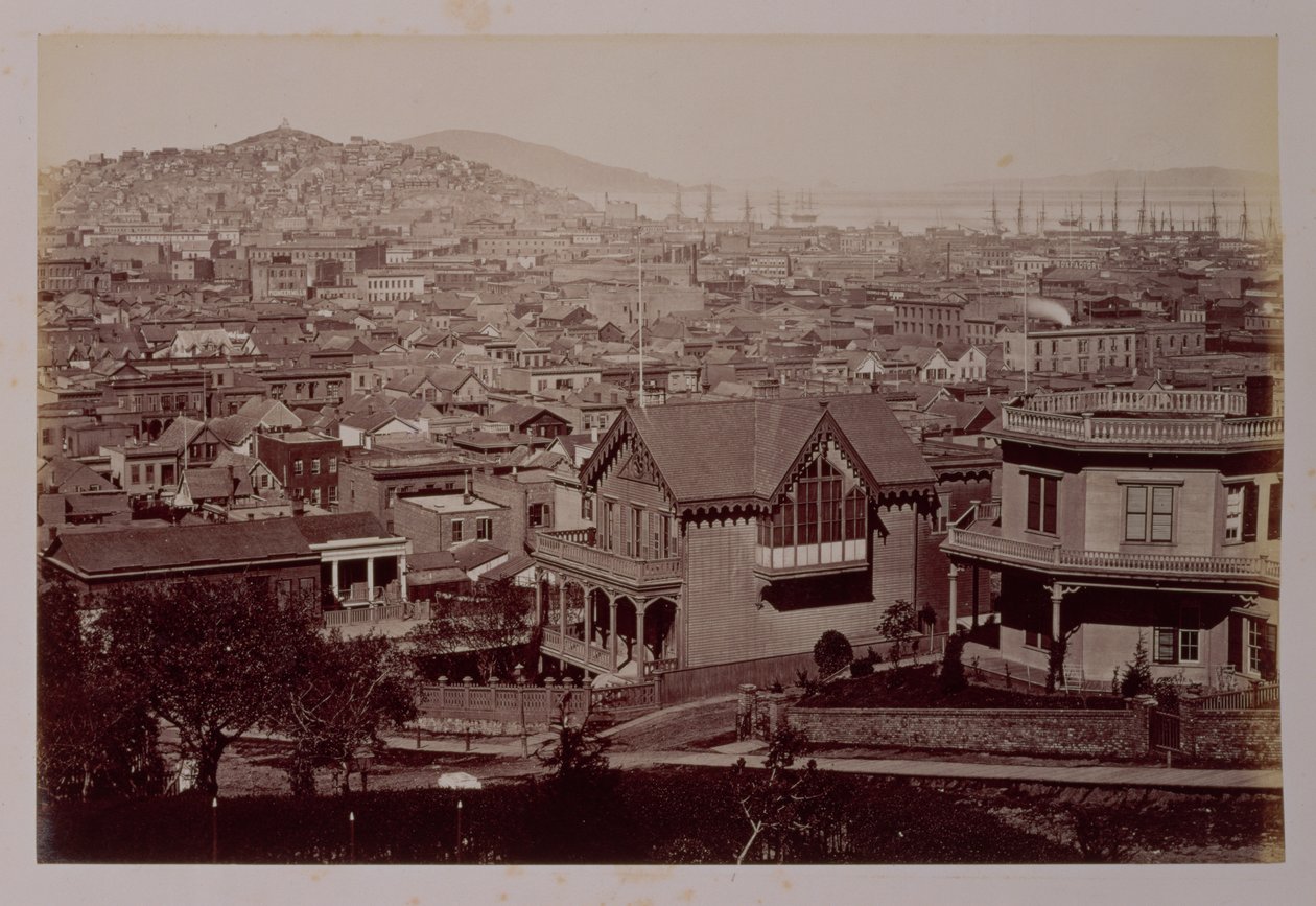 Näkymä San Franciscosta, n. 1875 (albumiprintti) tekijältä American Photographer