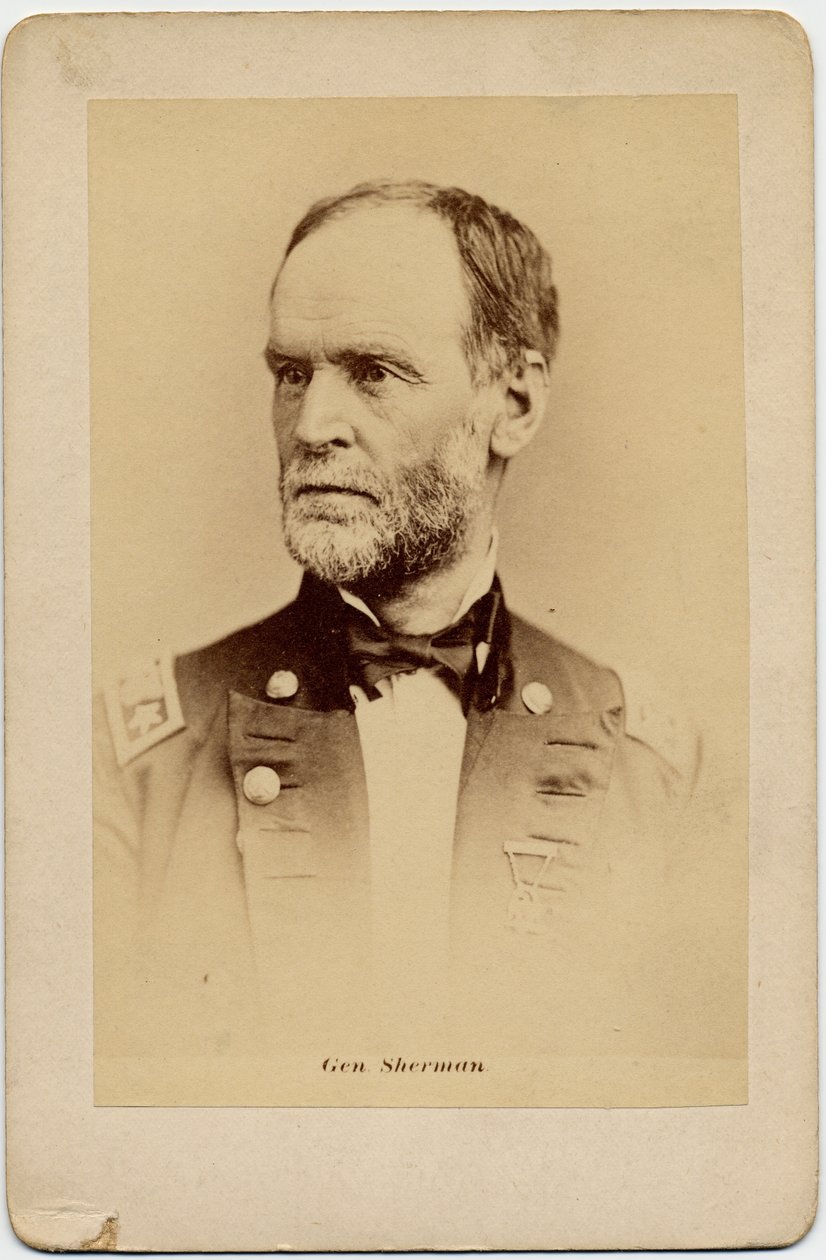 William Tecumseh Sherman (1820-91), Unionin armeijan kenraali, Yhdysvaltain armeijan komentaja (albumikuva) tekijältä American Photographer