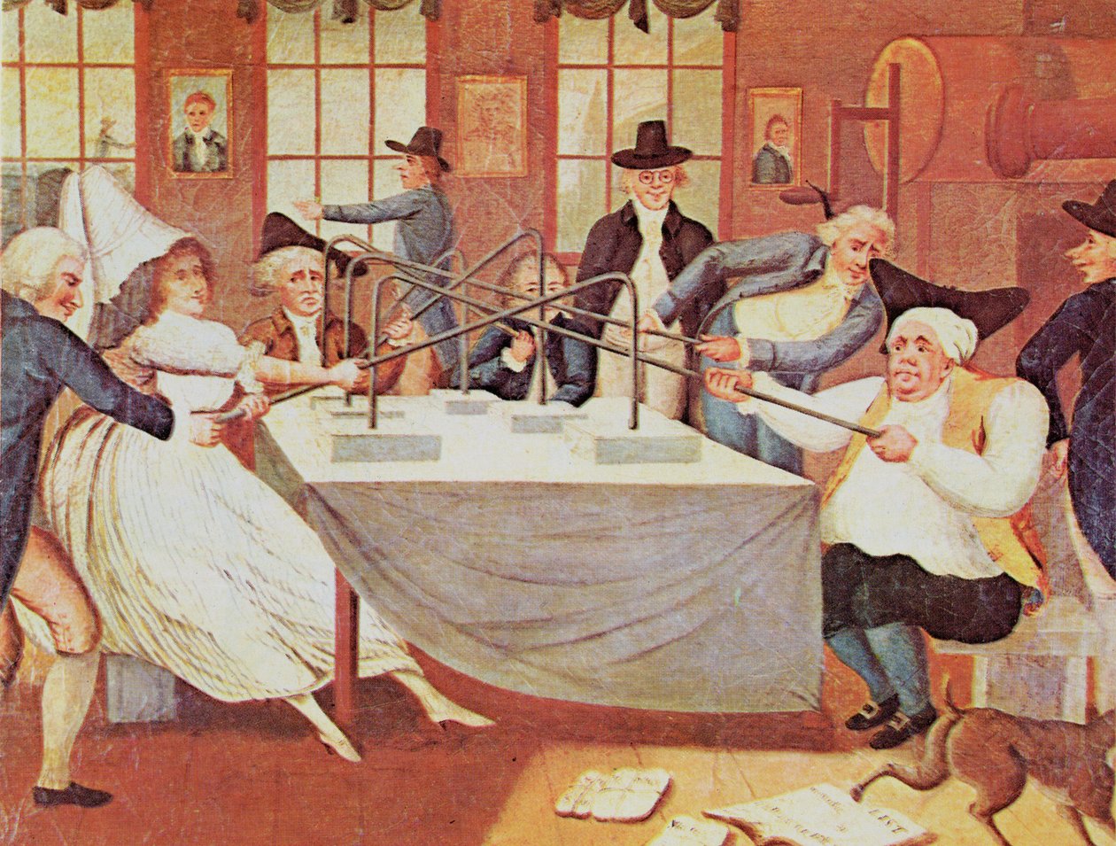Benjamin Franklinin sähkökokeet (muuttui 1700-luvun huonepeliksi) tekijältä American School