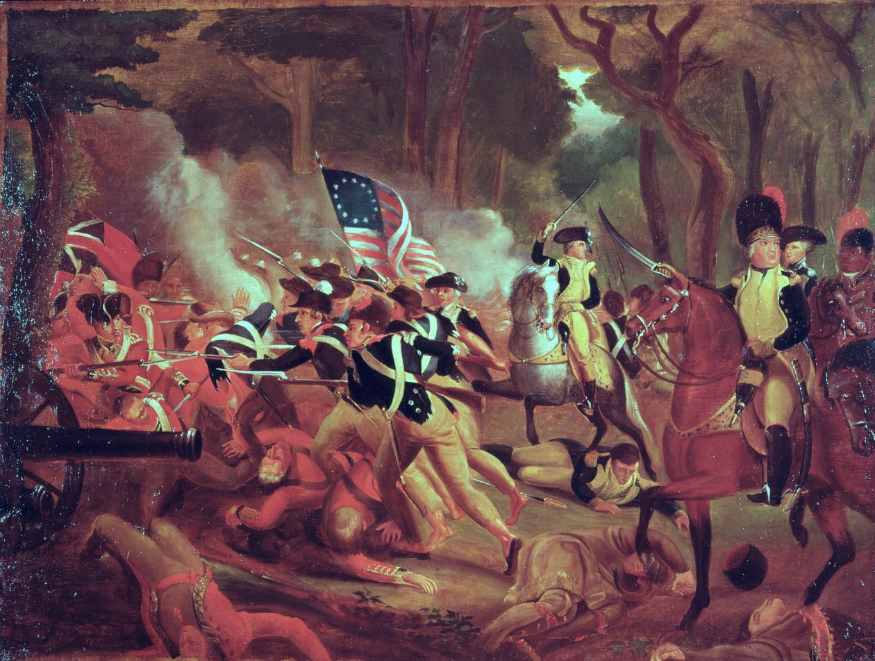 Eversti William Washington Cowpensin taistelussa Etelä-Carolinassa 17. tammikuuta 1781 tekijältä American School