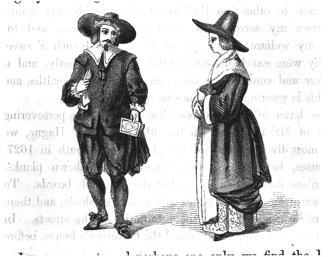 Pyhiinvaeltajien asu, W. Bartlettin teoksesta The Pilgrim Fathers, 1853 tekijältä American School