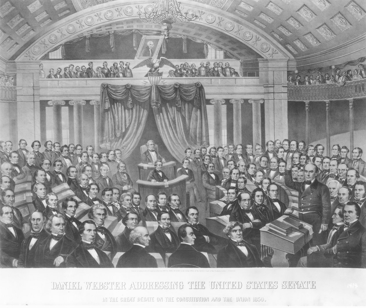 Daniel Webster puhui Yhdysvaltain senaatissa suuressa keskustelussa perustuslaista ja unionista vuonna 1850, 1860 tekijältä American School
