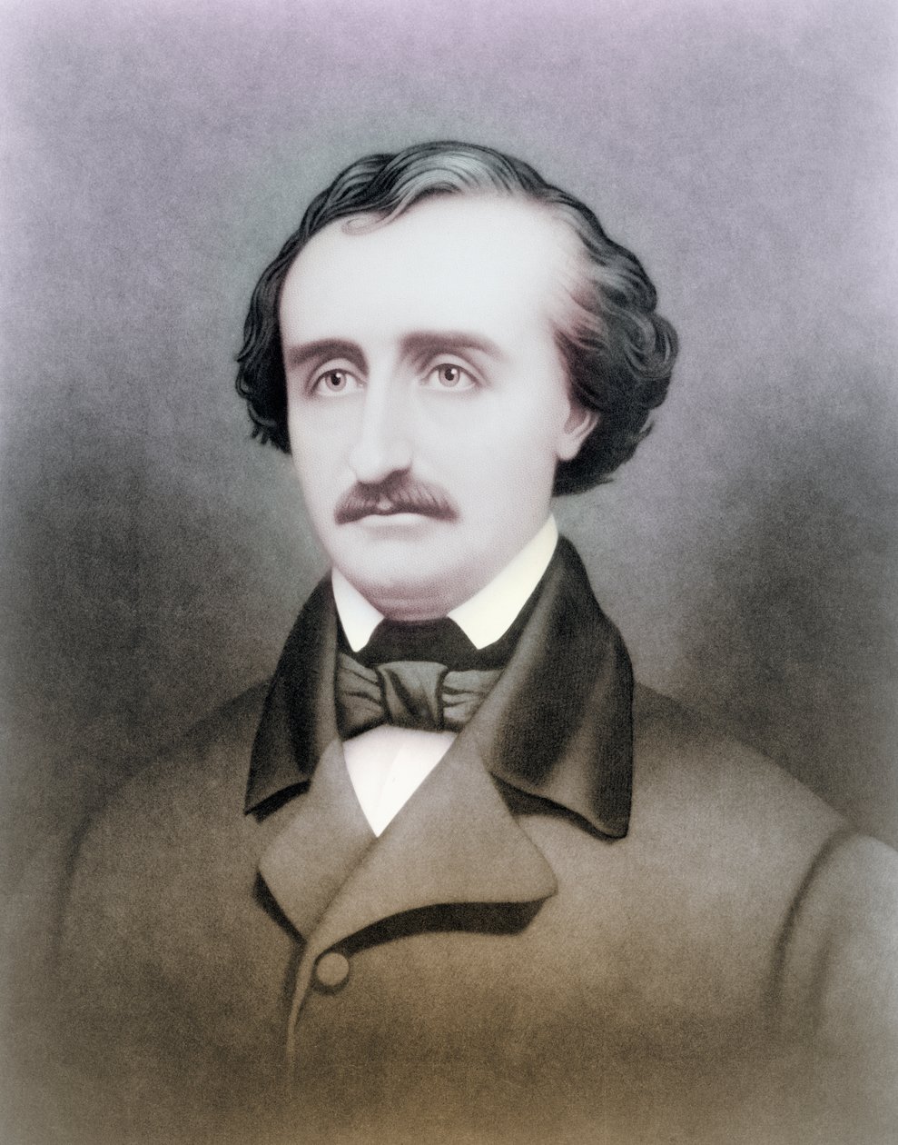 Edgar Allen Poe, 1800-luvun vedoksen mukaan, myöhempi väritys. tekijältä American School