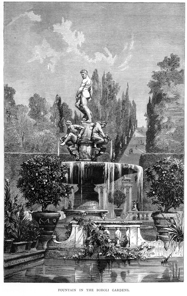 Fountain in the Boboli Gardens, julkaisija Scribner, Welford ja Armstrong, New York, 1877 tekijältä American School