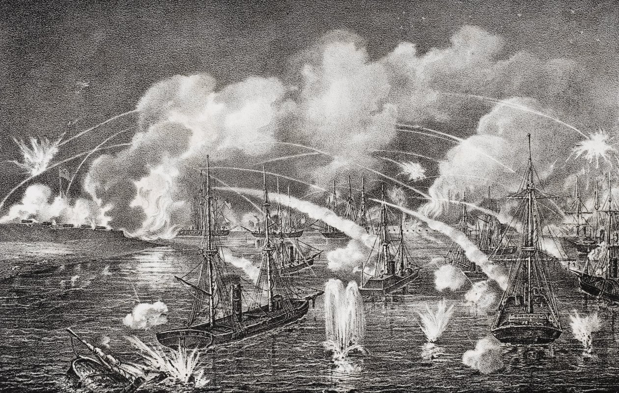 Keskiyön laivaston pommitukset Fort Jacksoniin Louisianassa 1862 tekijältä American School