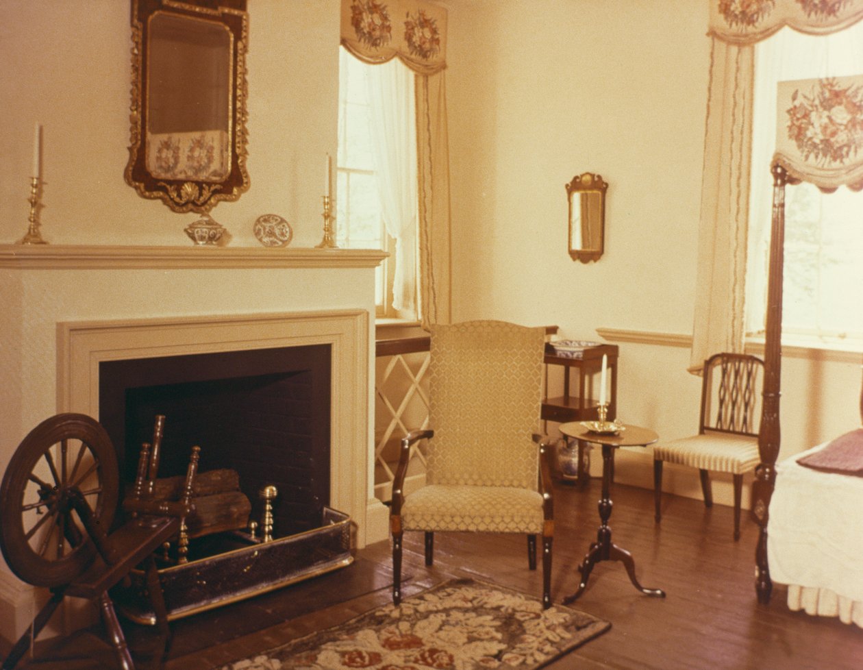 Monticello, Thomas Jeffersonin koti, Charlottesville, Virginia, 1700-luvun loppu: Eteläpaviljongin sisätilat tekijältä American School