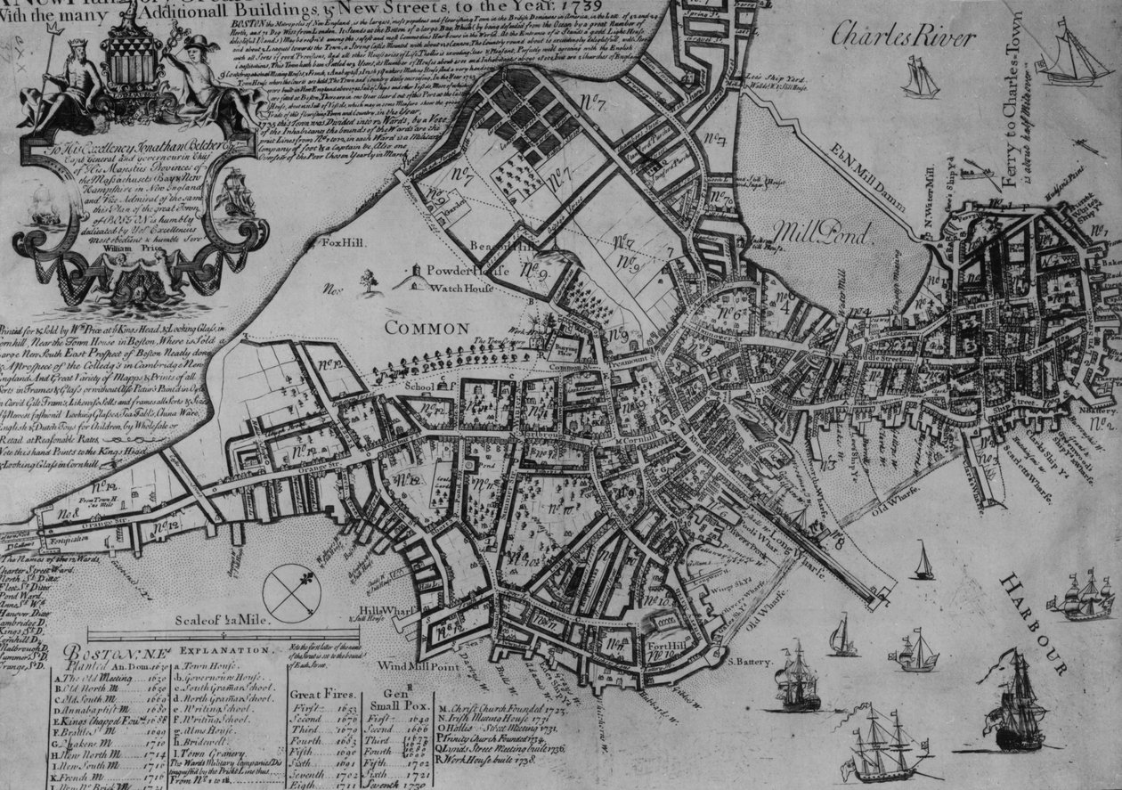 Bostonin suunnitelma, Uusi Englanti, 1739 tekijältä American School