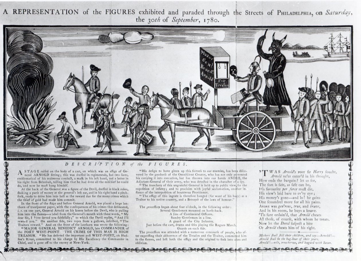 Representasyon ng mga figure na ipinakita at ipinarada sa mga lansangan ng Philadelphia noong Sabado ika-30 ng Setyembre 1780 tekijältä American School