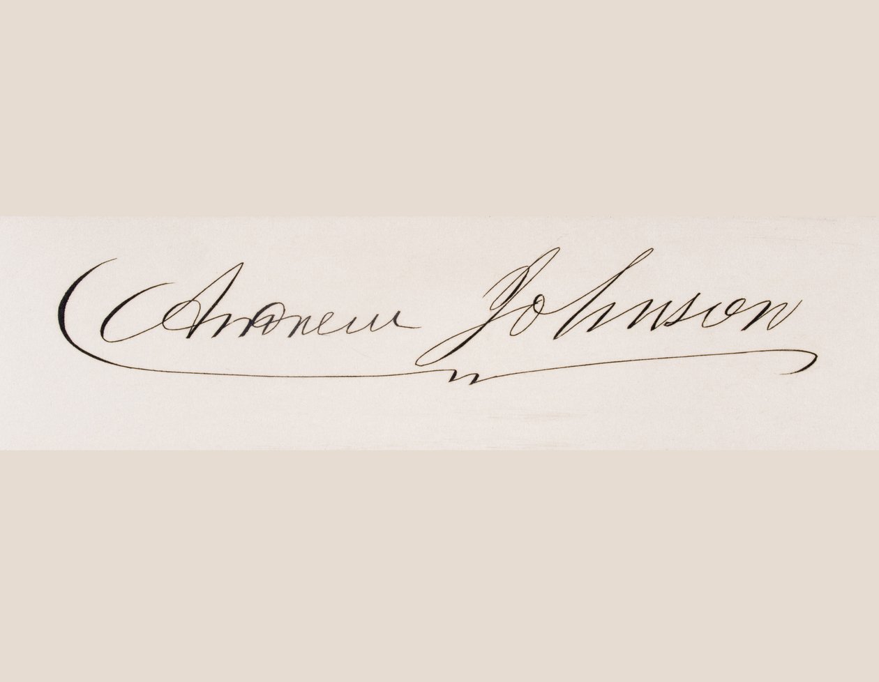 Andrew Johnsonin allekirjoitus tekijältä American School