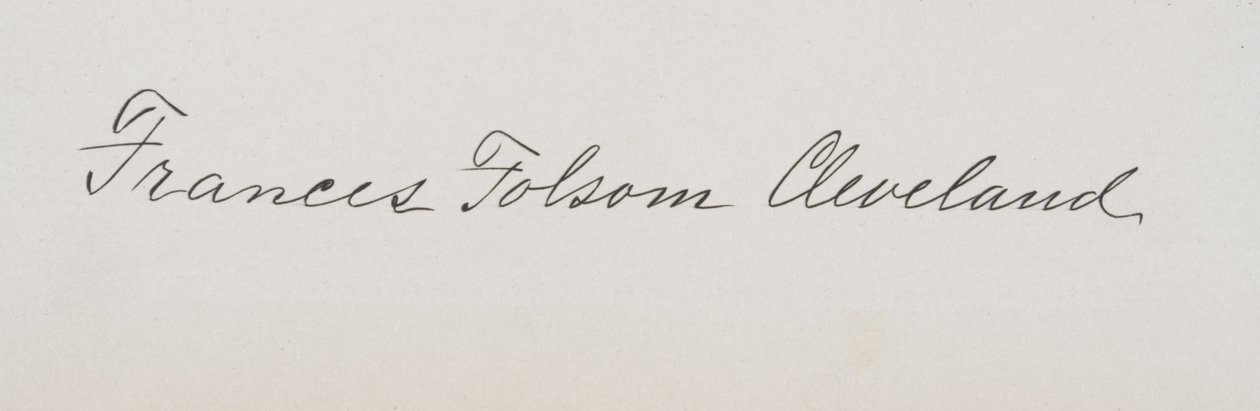 Frances Cleveland Prestonin allekirjoitus tekijältä American School