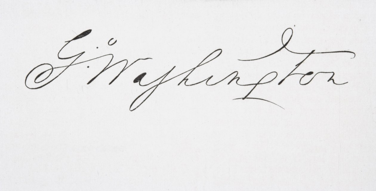 George Washingtonin allekirjoitus (muste paperilla) tekijältä American School