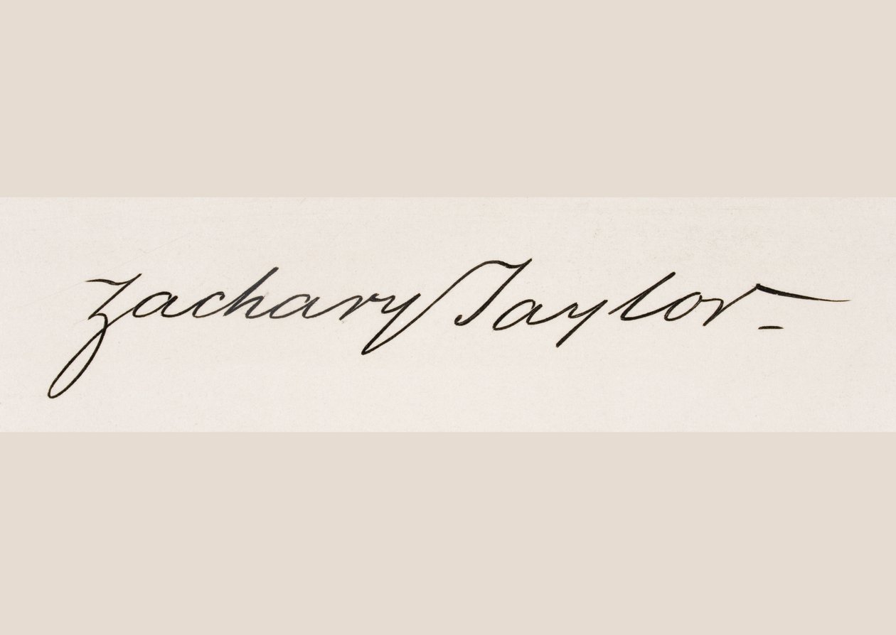 Zachary Taylorin allekirjoitus tekijältä American School