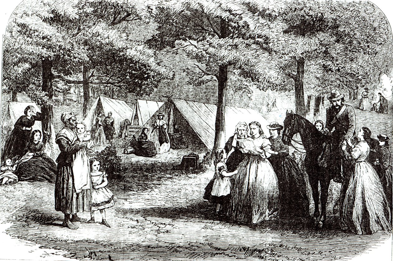 Eteläiset pakolaiset leiriytymässä metsään Vicksburgin lähellä, 1863 tekijältä American School