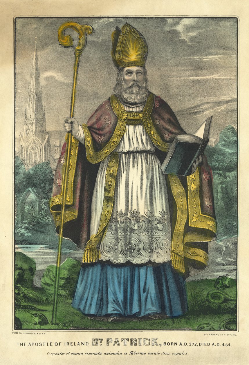 St Patrick, pubi. Currier & Ives, n. 1860 (käsinvärinen kaiverrus) tekijältä American School