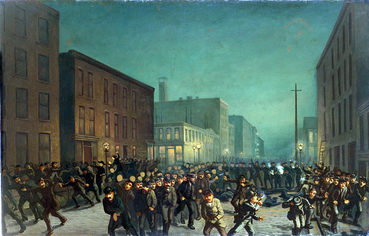The Haymarket Riots, Chicago 1. toukokuuta 1866, noin 1886 tekijältä American School
