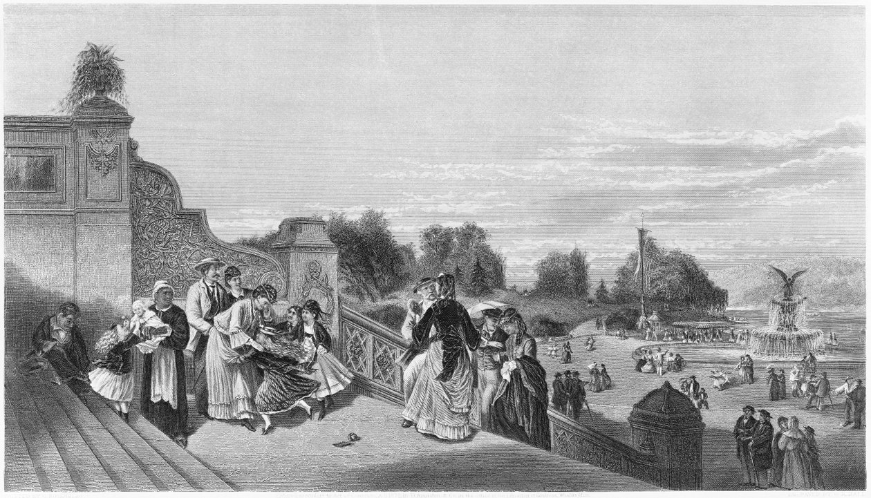 Näkymä terassille, Central Park, 1872 tekijältä American School