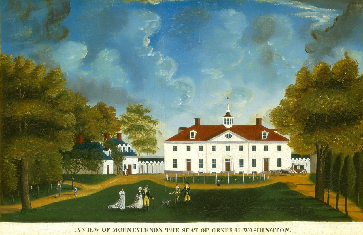 Näkymä Mount Vernonille tekijältä American 18th Century