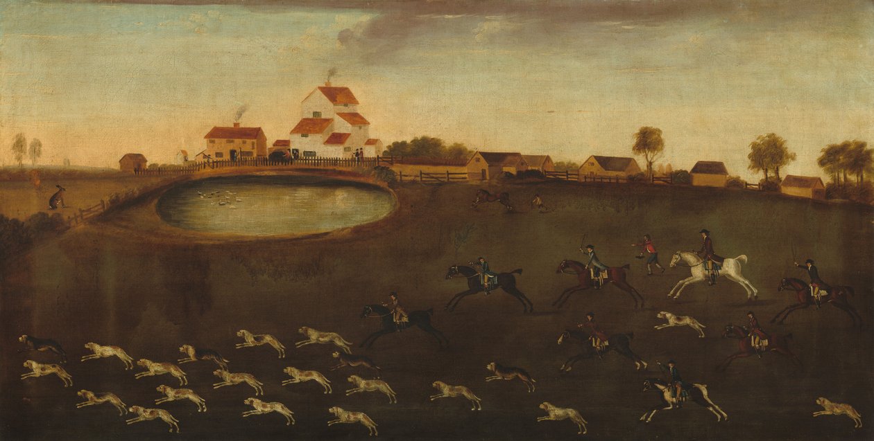 Escena de caça amb un Pondfinnish tekijältä American 18th Century