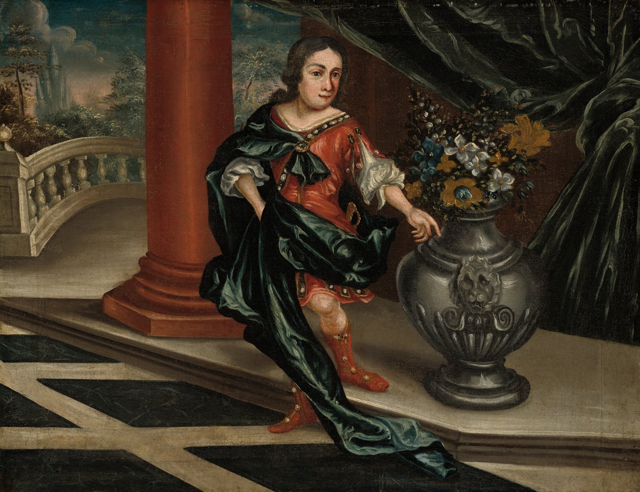 Nuori mies terassilla tekijältä American 18th Century