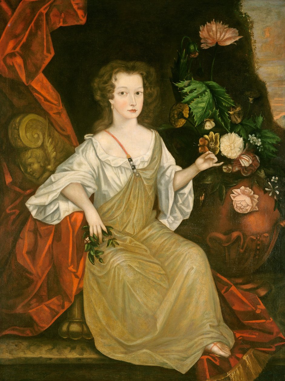 Nuori nainen perhonen kanssa tekijältä American 18th Century