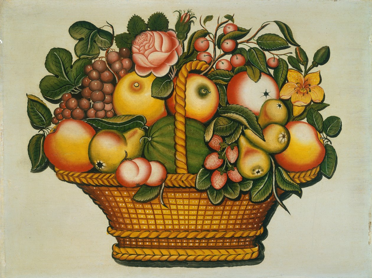 Hedelmäkori kukilla tekijältä American 19th Century
