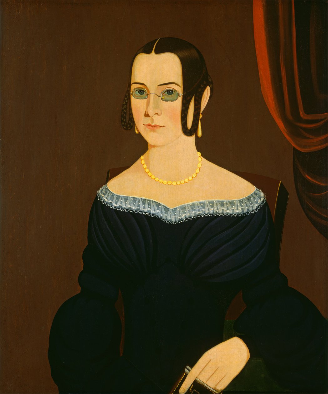 Silmälaseja käyttävä nainen tekijältä American 19th Century